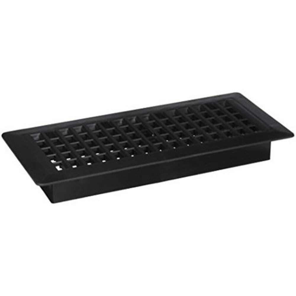 Decor Grates 4 in. x 10 in. Plastic Floor Register, Black, PL410-BLK
